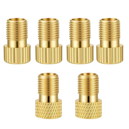 AVUELOI Adaptateur pour valve française, 6 pièce, Embout Pompe Velo, adaptateur Presta vers Schrader, accessoires pour pompe à vélo et pompe à air, Deux modèles