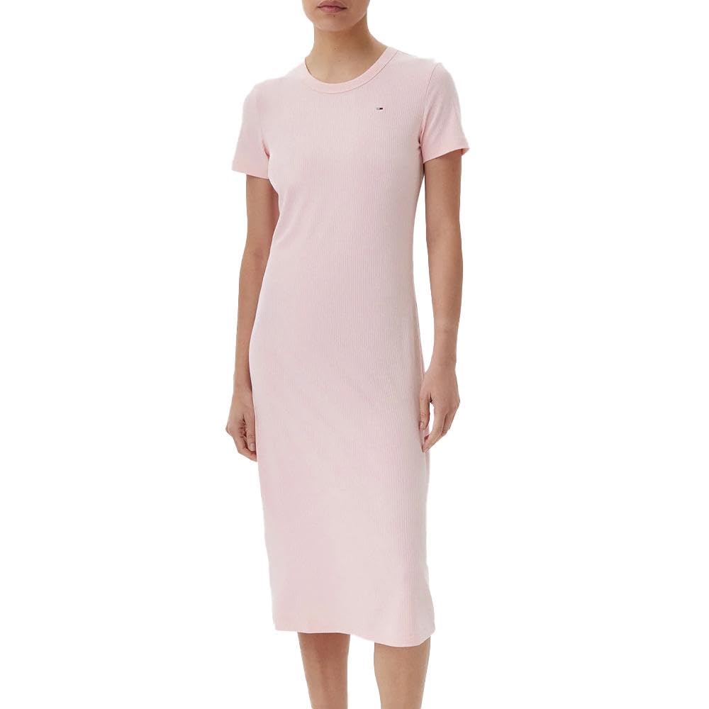 Tommy Hilfiger Women's Pink Rib Bodycon Dress, Pink, M