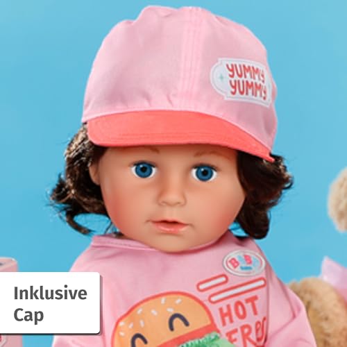 Baby Born Snack Shop Outfit 43cm, Outfit mit Cap, Schuhen und Rucksack für 43cm Puppen, 835944 Zapf Creation