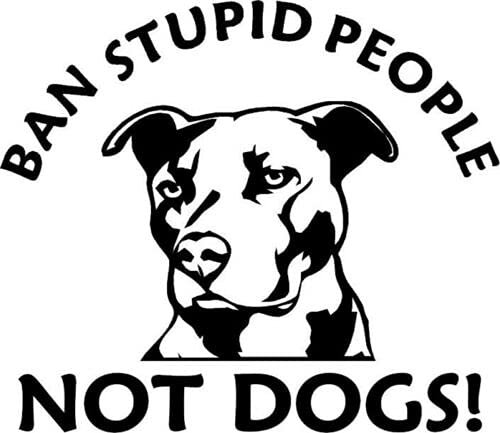 Kramer Ban Stupid People Pit Bull Sticker for Car Vinyl Decal Truck Window Car Bumper Sticker 5 inch (Blue)