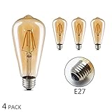 Estilo de filamento, blanco cálido 2700K, 400 lúmenes, ángulo de haz de 280 grados, patrones de luz Igual que incandescente.