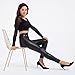 Tagoo Faux Leather Leggings for Women High Waisted Pleather Pants Black Stretch Tights with Pockets