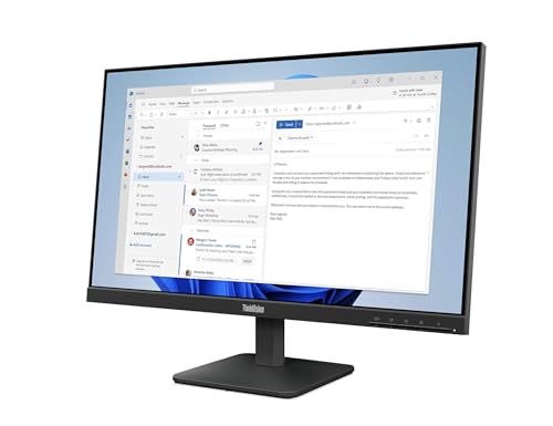 Image of Lenovo ThinkVision S24-4e 24 inch Class Full HD LED Monitor - 16:9 - Raven Black