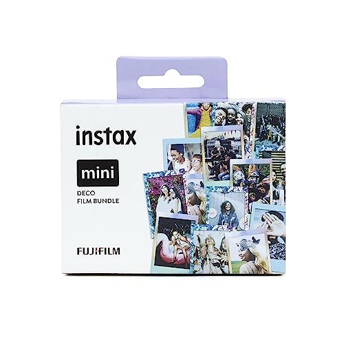 instax Limited edition 3 pack Deco mini film Bundle Confetti SKY Blue Mermaid Borders pack contains 3 x 10 shot film catridges