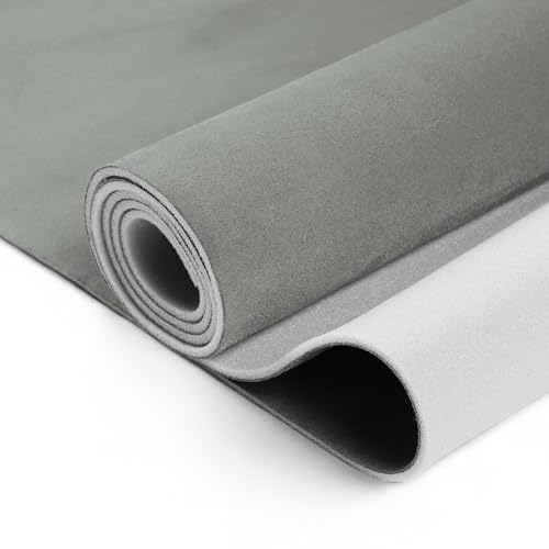 INFINAUTO Suede Fabric 160g Headliner Fabric 74" l x 60" W Interior Trim DIY Roof Repair Replacement Foam Backing for Car RV SUV Automotive Light Gray 1 Pc