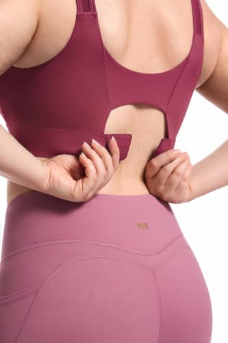 Image of Women's Sports Bra Wirefree Adjustable Medium-High Support Everyday Wear for Large Bust Plus Size with Removable Pads