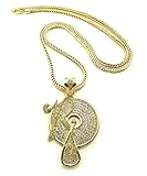 For JAY-Z, KANYE ROCAFELLA RECORDS PENDANT & 30' 4mm FRANCO CHAIN Model-SRT-1139