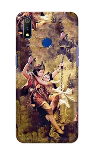 Image of Printed Hard Back Cover for Realme 3 Pro Back Cover (Radha Krishna Love -J1) -190724(EA)