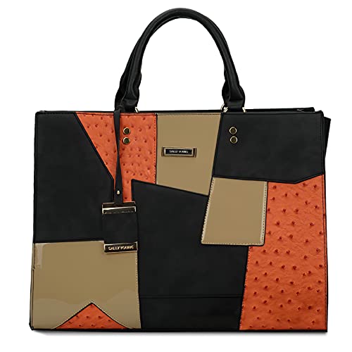 DIRRONA Moda Bolsos Mujer Bolso Bandolera Bolsos Mujer Grandes Viaje Bolso Bolso de Hombro PU Cuero Tote Bolso Multicolor Marrón Cover