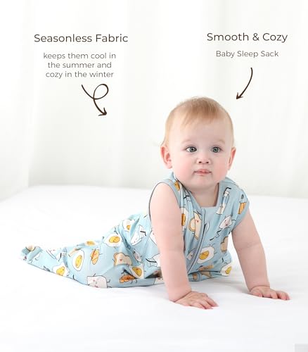 Image of Baby Sleep Sack Soft Wearable Blanket 2-Way Zipper Sleeping Bag for Girls Boys 0-3T, Viscose Made from Bamboo