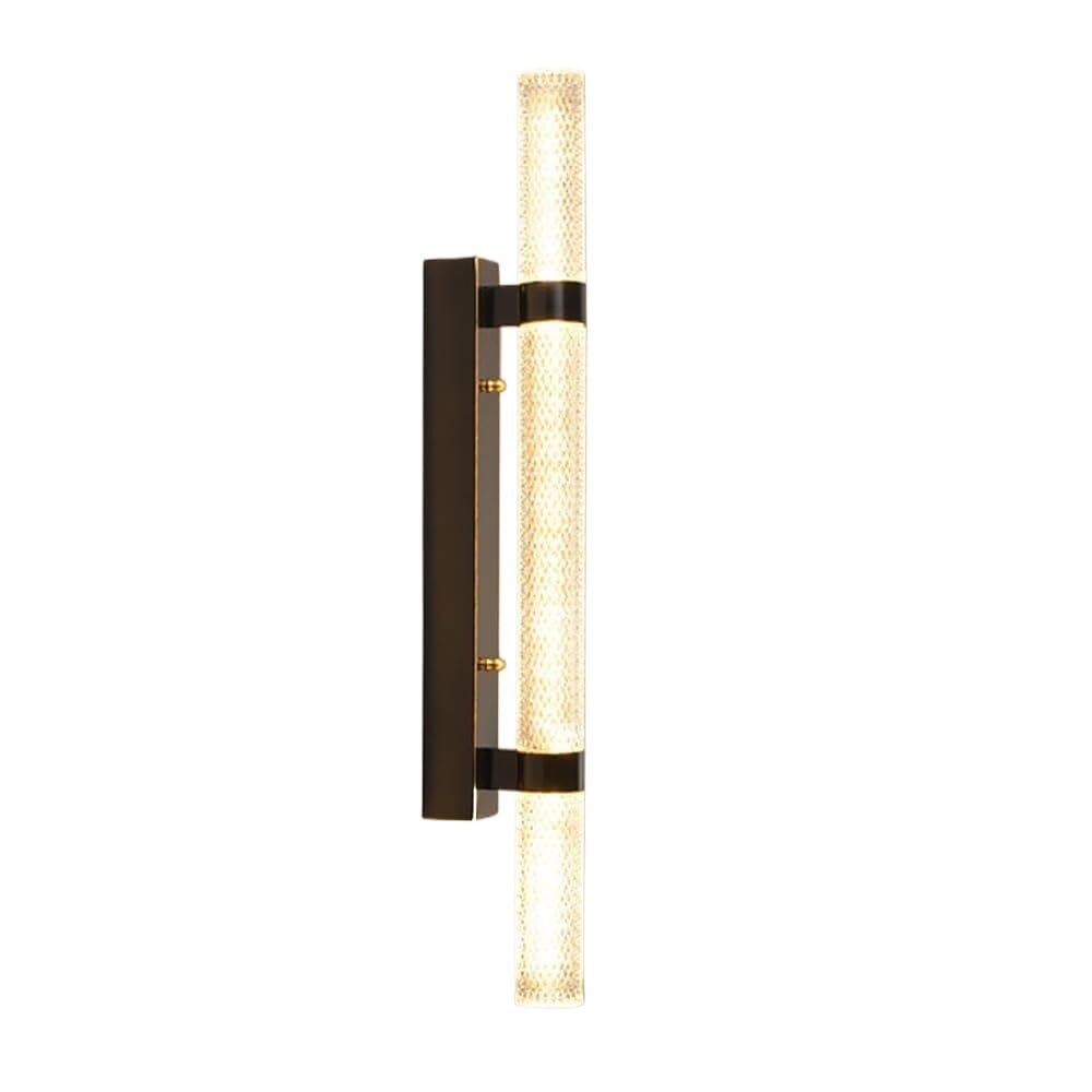 HPTHLY Long Tube Led Wall Sconces Minimalist Dimmable Up Down Wall Lights Creativity Brass Linear Bathroom Lamp Fixture For Vanity Bedroom Hallway Staircase (K-66Cm)
