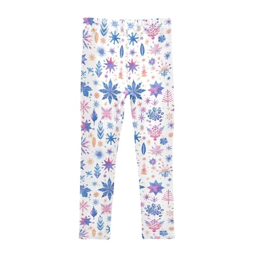 KLL Christmas with Snowflakes Toddler Girls Athletic Leggings Stretchy High Waisted Activewear Exercise2