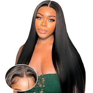 MARRYU Straight Lace Front Wigs Human Hair 6×4 Wear and Go Glueless Wigs Human Hair Pre Plucked Pre Cut Upgraded No Glue 180% Density Hd Lace Closure Wig 100% Human Hair with Baby Hair 26Inch