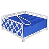 Blue Donuts Lattice Collection Napkin Holder – Napkin Holders for Tables, Dining Table Napkin Holders for Kitchen, Flat Napkin Holder, White