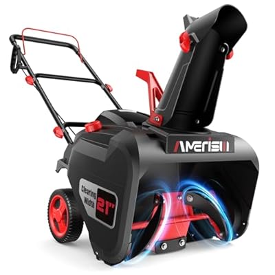 AMERISUN 21-Inch 212cc Gas Snow Blower, Single-Stage Snow Thrower with Recoil Start, 180° Adjustable Chute, 21" Clearing Width, 8-in Wheels, Lightweight Snow Removal for Driveway & Sidewalks