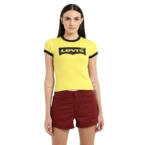 Image of Levi's Women's Cotton Slim Fit Brand Logo T-Shirt