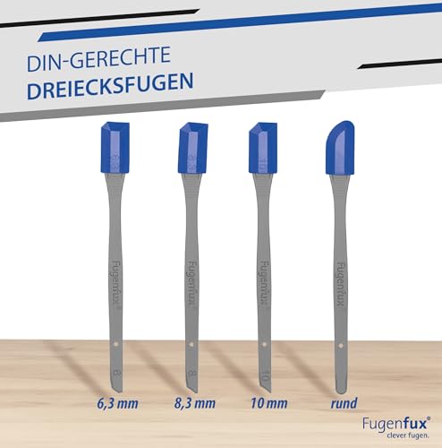FUGENFUX® KLASSIK 4er Set – Fugenglätter | Fugenabzieher mit Revolutionärer Zauber-Spitze für Extrem Enge Stellen | 4 Spezial-Fugenköpfe | Made in Germany | Perfekt für Silicon, Acryl & Mehr
