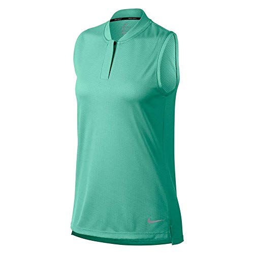 Nike Dri Fit Sleeveless Blade Collar Golf Polo 2018 Women Green Glow/Flat Silver