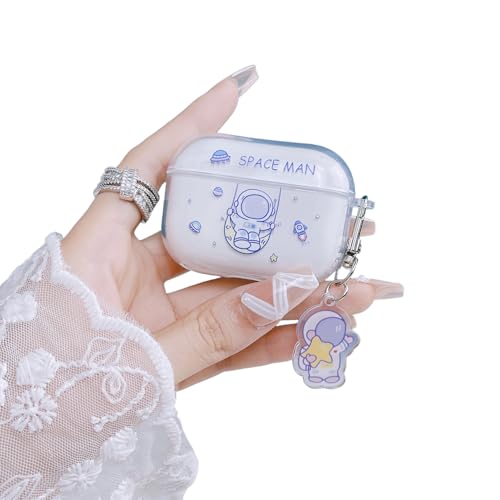 HJXFlying �K�p AirPods Pro 3 �P�[�X �N���ATPU ���킢������C���z���P�[�X ���� �ϏՌ� �V���R���J�o�[ �������̃L�[�`�F�[���t��(Clear TPU Case) - �u�����R�ɏ��F����s�m