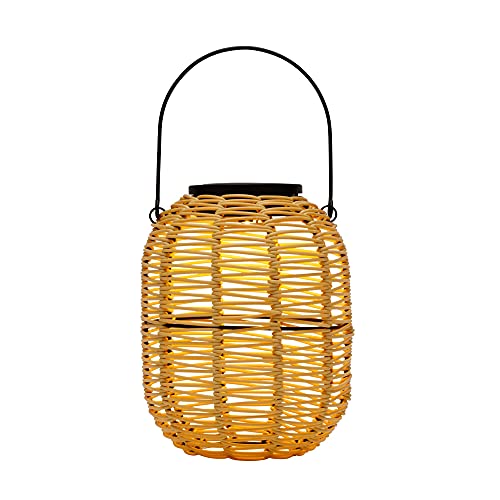 Farola solar sin cables Pauleen para iluminar tu jardín de ratán beige 7