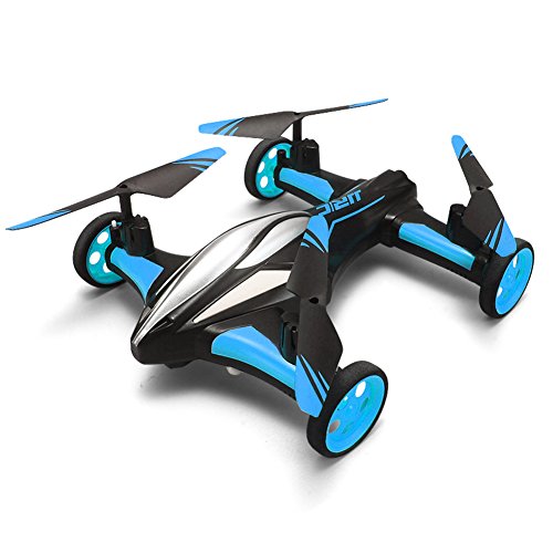 Volar Coches Drone, kingtoys® 2-en-1 Flying Quadcopter de Coches Control Remoto y Aviones no Tripulados Quadcopter con luz LED para...