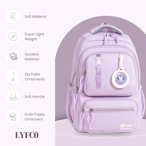 Image of Korean Style School & College Backpack with Detachable Pouch | 18 Inch Large capacity bag for Girls & Boys Age of 12-16 years | Best for School, Tution, Travel, Camping
