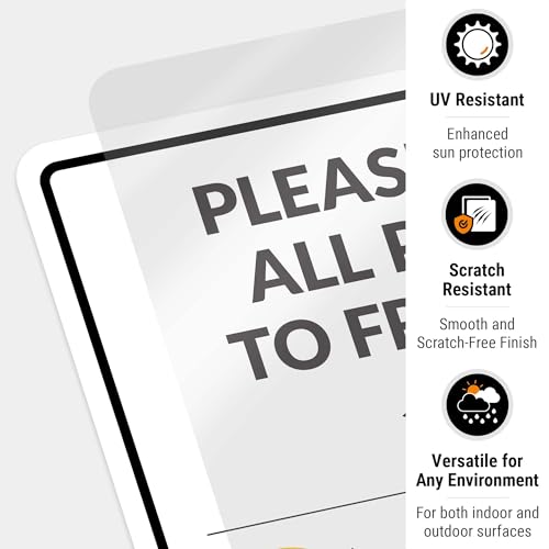 Image of Package Delivery Sign & Instructions Deliver All Package to Front Door Left Arrow, 10x7 Inches, 4 Mil Vinyl Decal Stickers Weather Resistant, Made in USA