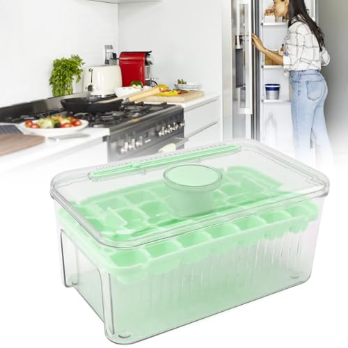 Bandeja de cubos de hielo con liberación fácil y caja de almacenamiento miniatura 5