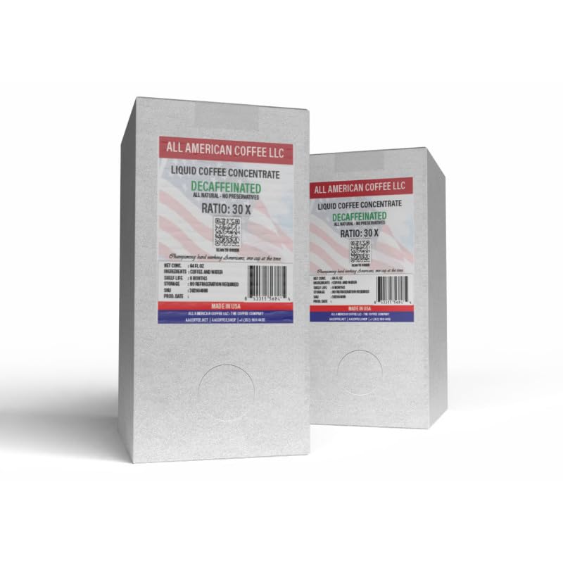 Liquid Coffee Concentrate “Decaffeinated” Scholle connection, Master Case (2 x 64oz BiB) with Scholle connection.