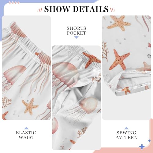 Pajama Bottoms, Pajamas Long Pant Pink Jellyfish Lounge Wear Casual Sleep Pants Soft Pjs Sleepwear4