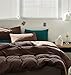 Luxlovery Brown Comforter Set Men King Mocha Bedding Comforter Set King Size Chocolate Color Solid Soft Breathable Blanket Quilts Chestut Brown Bedding Set King Size