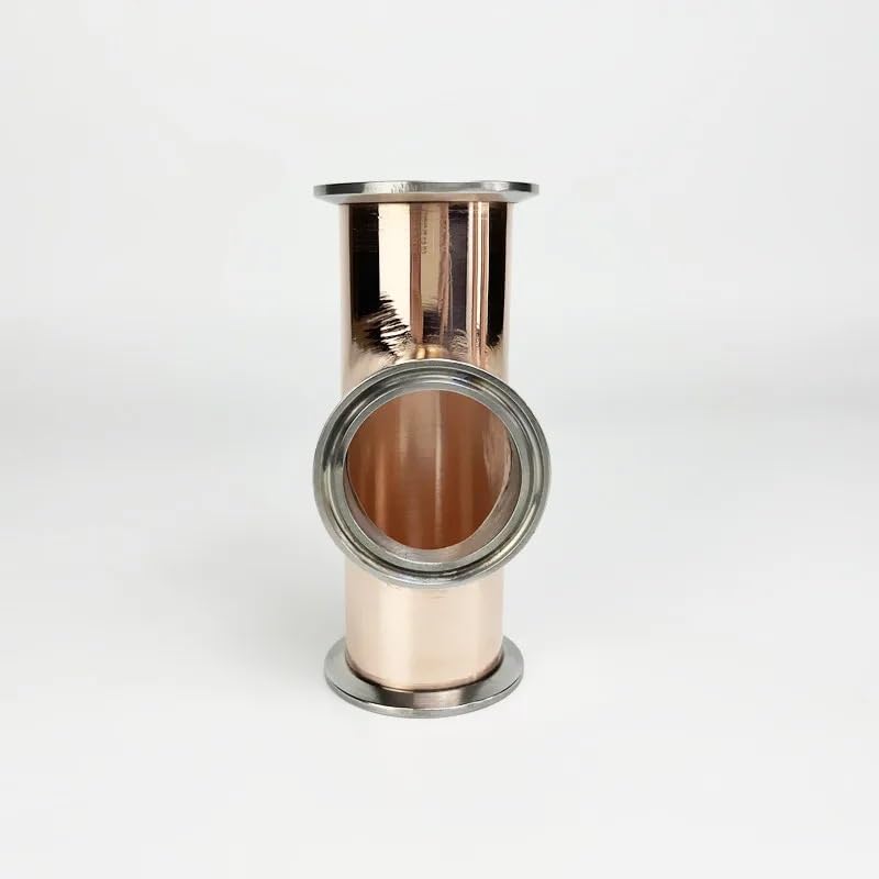 Tubería de Cobre en T de 3 vías con Abrazadera Triple de 2" (51 mm) y diámetro Exterior de 64 mm, Longitud de 6" (150 mm), Tipo T