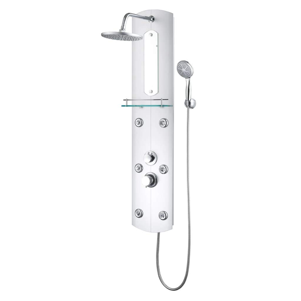 vidaXL Panel Ducha Acero Inoxidable y Plástico 25x43x120 cm Plateado Baño Aseo
