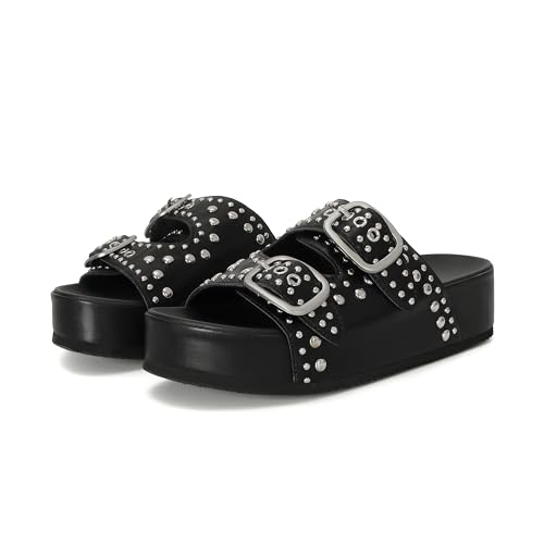 Image of Raffia Sandals for Women Platform Slide Sandals Espadrille Adjustable Double Buckle Summer Comfortable Cute Woven Casual Beach Shoes