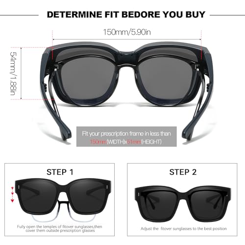 Trysee® Foldable Fit Over Sunglasses for Women Men Trendy Polarized Overglasses Shades UV Protection with Case TS81383