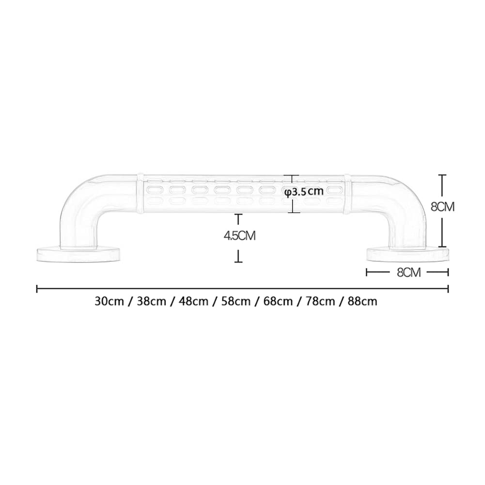 asideros para baño, Barras de Agarre Antideslizantes for Baño, Pasamanos de Acero Inoxidable con Acabado Chapado en Plástico, Manija de Seguridad, Toallero con Agarre for Pared de Ducha for Personas M