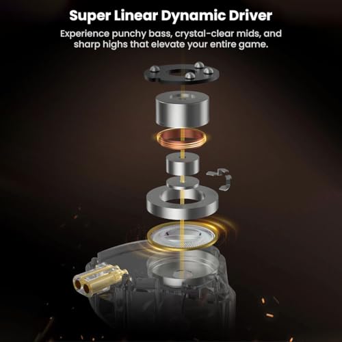 Image of KZ Gale Gaming IEM Wired in-Ear Monitor Earphones, Super Linear Dynamic Driver, Dual Microphone, Silver-Plated Cable, HiFi Sound, Noise Isolation, Ideal for Music & Gaming (3.5mm (No Mic))