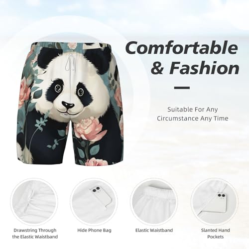 Men's Swim Trunks Quick Dry Board Shorts Lovely Panda Printed Beach Shorts with Pocket Bathing Suits for Men4