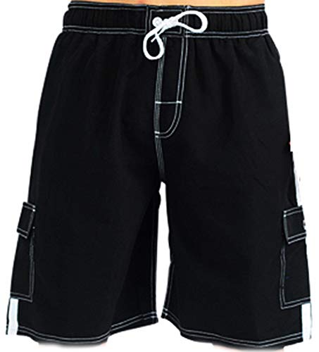NORTY Big Boys' Swim Trunks - Stylish Bathing Suit for Kids - Swimsuit Shorts with Pockets - Comfortable Board Shorts - Black - 4T