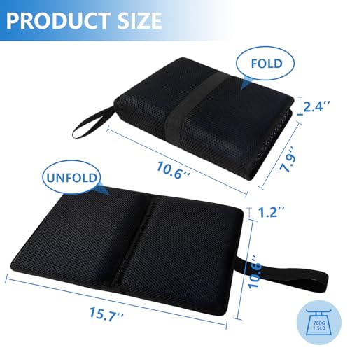RGJ Bleacher Cushion, Foldable Travel Seat Cushion, Portable Stadium Seat Cushion Gel Airplane Seat Cushion for Airplane, Camping, Stadium, Bleachers, Flights, Car, Commute - Thumbnail 2