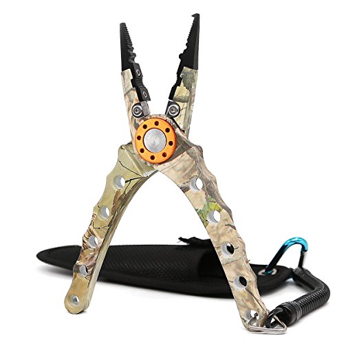 SAN LIKE Aluminum Fishing Pliers - Split Ring Pliers Hook Remover Braid Line
