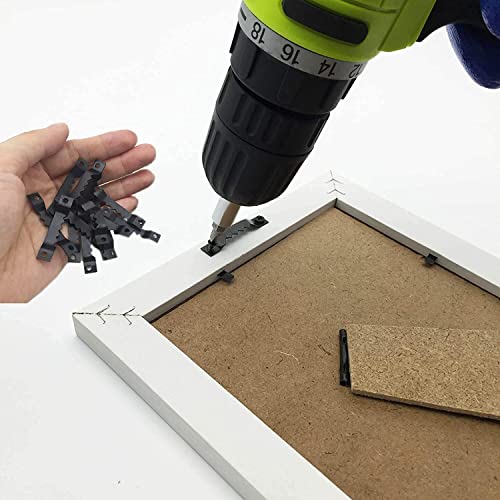 Image of MroMax 50PCS Sawtooth Picture Hangers Iron Picture Hangers 1.5 inch x 0.24 inch Double Hole Picture Frames Hangers for Hanging Clock Paintings Artwork Picture Frame Hook Photos Black