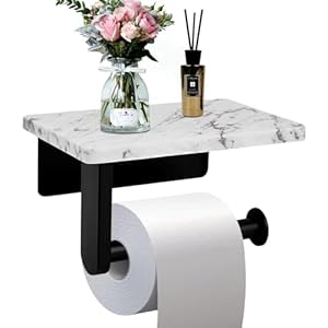 Nodafuer 12 Marmor Toilettenpapierhalter mit Ablage