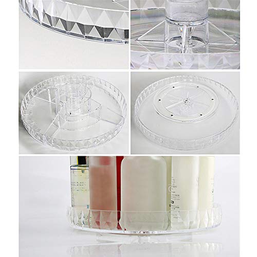 TRIXES Make Up Organiser - 360 Grad Kosmetik Organiser - 3-stöckiger, klarer Acrylständer - Drehbares Display mit… – Bild 4