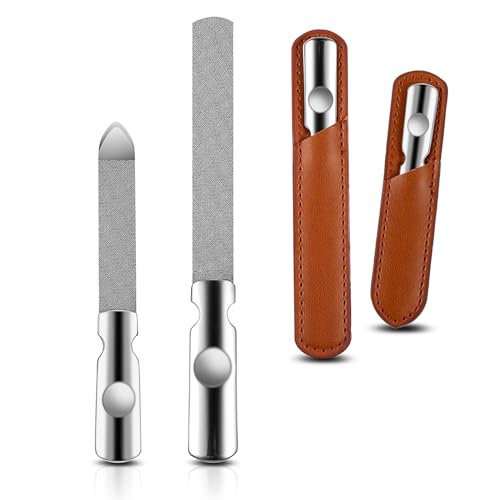 Professional Nail File Double Sided Metal Nail Files for Women and Men Stainless Steel Fingernail Files Reusable Manicure Filer for Natural Nails Manicure Tools for Home Salon or Travel Use