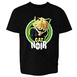 Miraculous Heroes Kids T-Shirt Super Soft Adrien Cat Noir Tee Black XS