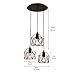 UNITARY Farmhouse Pendant Lights Kitchen Island, Kitchen Light Fixtures, Rustic Dining Room Light Fixture with 3 E26 Bulb Sockets, Black Metal Cage Ceiling Pendant Light Fixtures, Hanging Lights