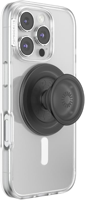 PopSockets Phone Grip for MagSafe, Magnetic Holder, Phone Stand, Black - New Essentials
