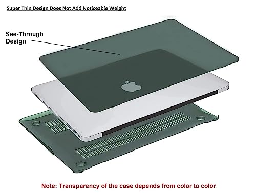 Image of Midkart Matte Hard Shell Plastic Case Cover Compatible with MacBook Pro 15 Inch with Retina Display (Model A1398, Old Version, Release 2015-2012) with Silicon Key Guard & Dust Plugs, Midnight Green