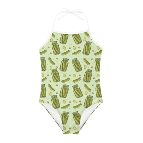 Girls One Piece Swimsuits Quick Dry Beach Swimwear Halter Bathing Suit